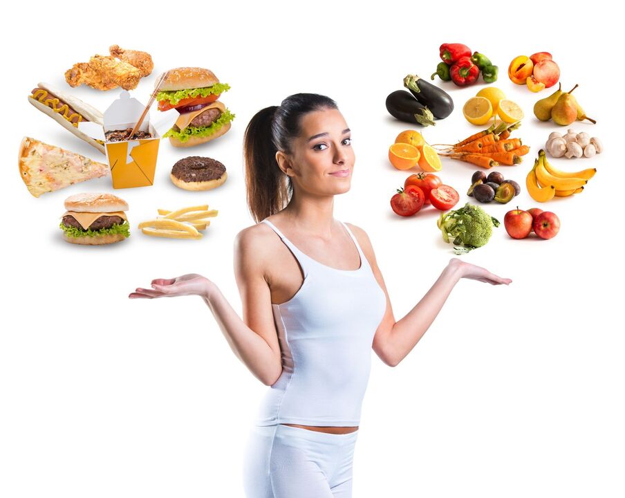 Choisir entre des aliments sains et malsains